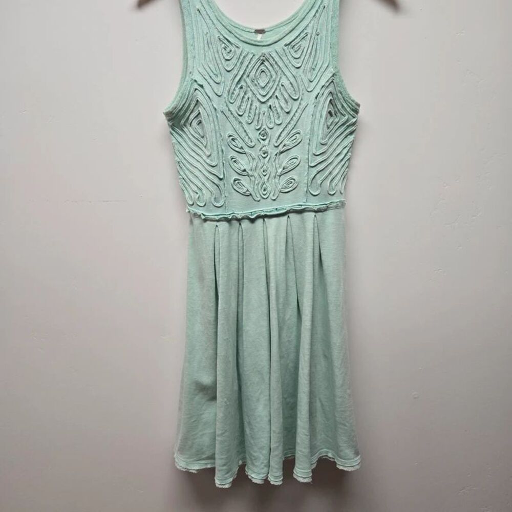 Free People A-Line Beaded Dress sz Small Aqua